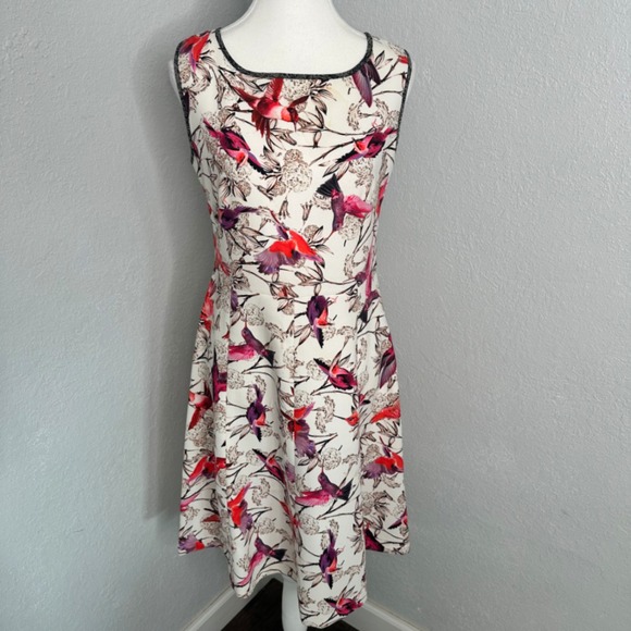 Ranna Gill Dresses & Skirts - Ranna Gill Hummingbird Print Dress Sleeveless Fit and Flare Casual Women's Dress